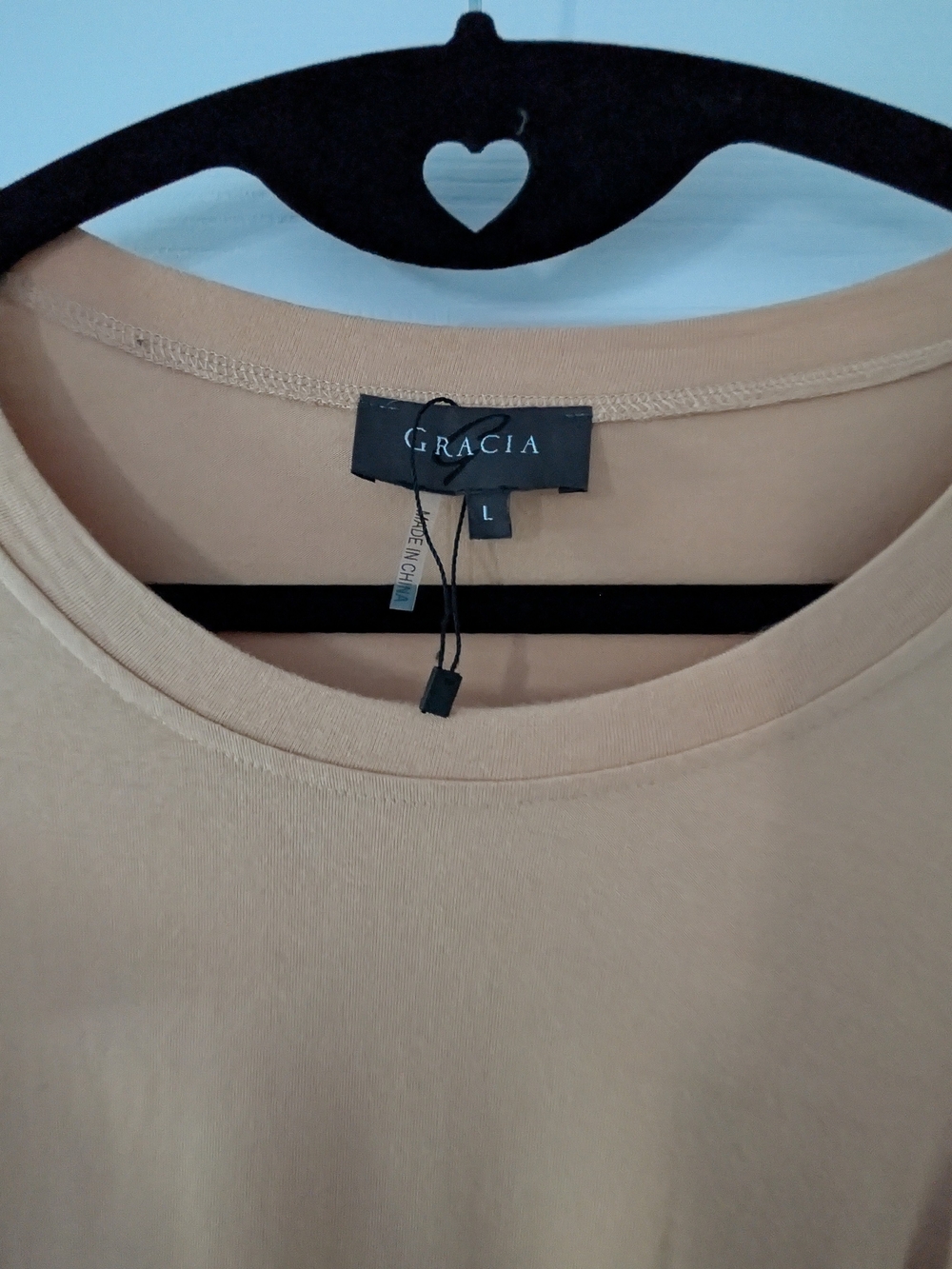 Gracia Gold Beige Layered Ruffle Sleeve Short-Sleeve Top Large - Picture 4 of 5